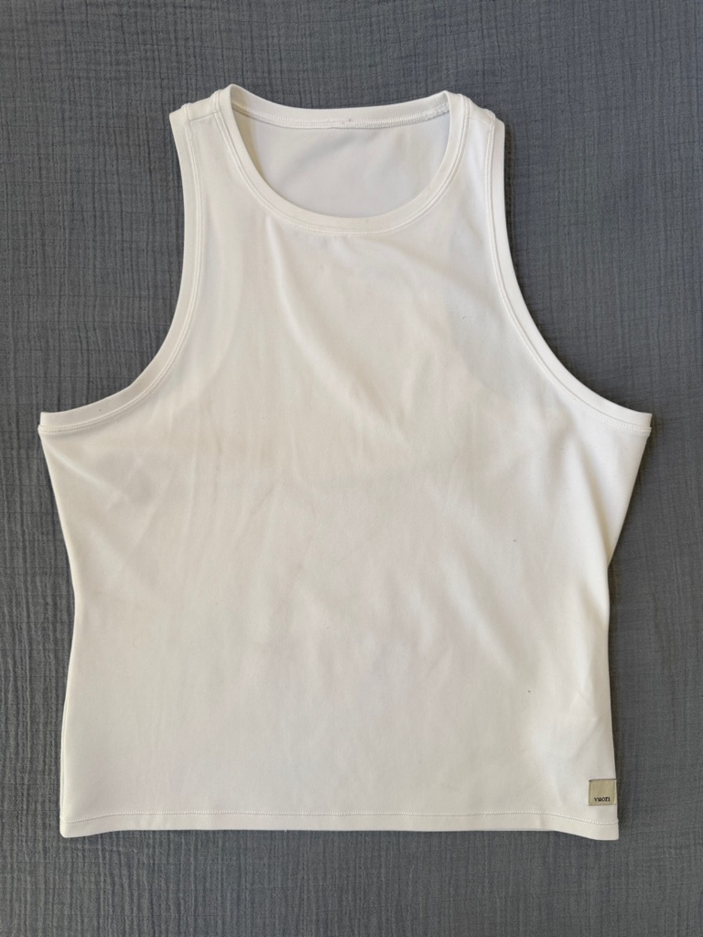 Vuori White All The Feels High Neck Tank Top